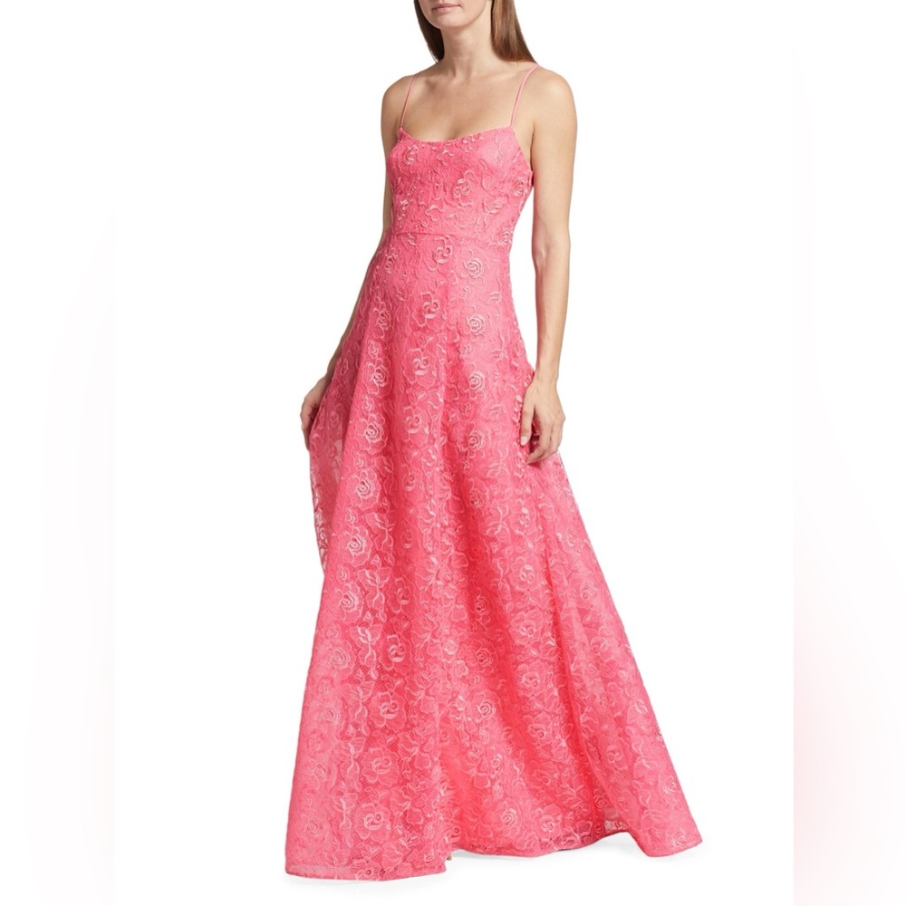 ML Monique Lhuillier Linda Lace Long Dress